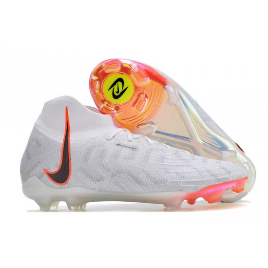 Nike Phantom Luna Elite FG High Top White Orange Football Boots For Men/Women