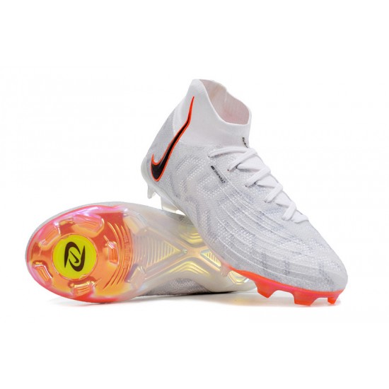 Nike Phantom Luna Elite FG High Top White Orange Football Boots For Men/Women