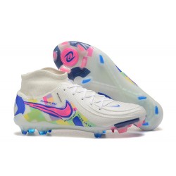 Nike Phantom Luna Elite FG High Top White Pink Blue Football Boots For Men 