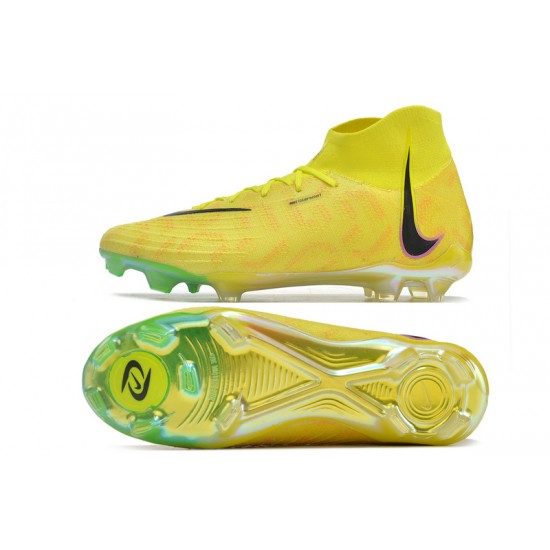 Nike Phantom Luna Elite FG High Top Yellow Black Football Boots For Men/Women