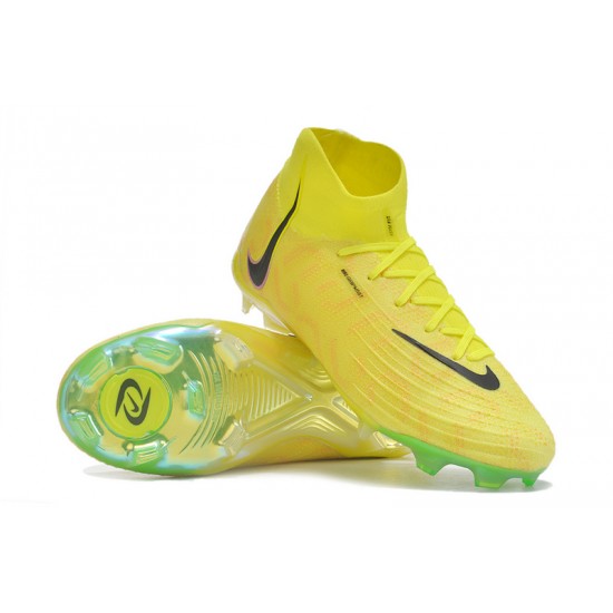 Nike Phantom Luna Elite FG High Top Yellow Black Football Boots For Men/Women