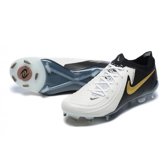 Nike Phantom Luna Elite FG Low Black Gold White Football Boots For Men 