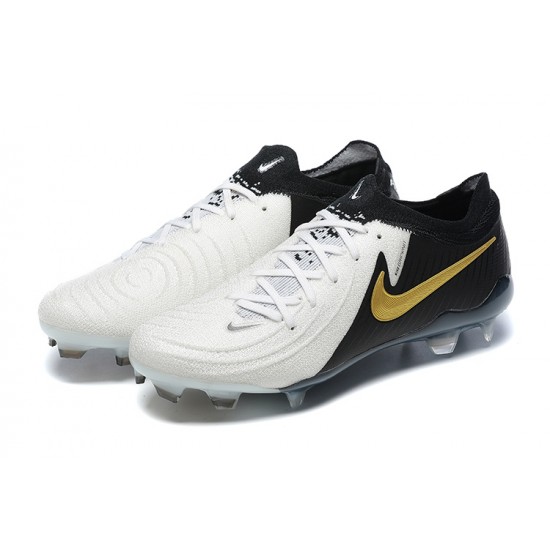 Nike Phantom Luna Elite FG Low Black Gold White Football Boots For Men 