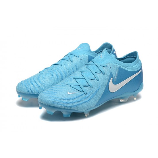 Nike Phantom Luna Elite FG Low Ltblue White Football Boots For Men 