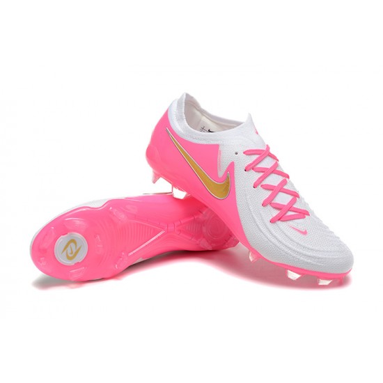 Nike Phantom Luna Elite FG Low Peach White Gold Football Boots For Men 