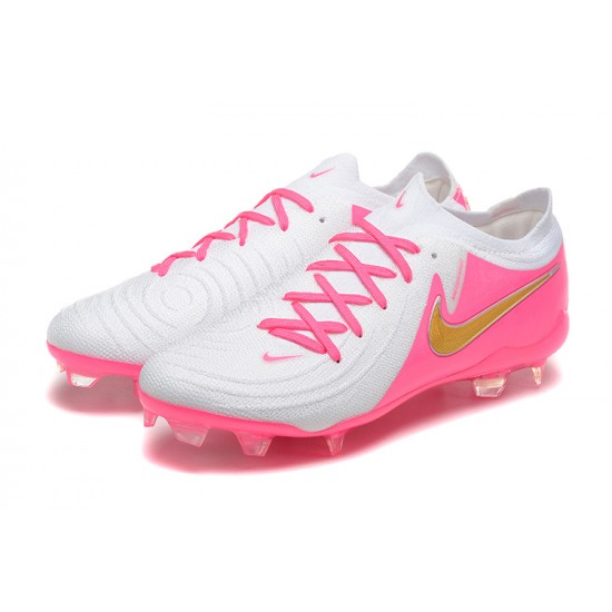 Nike Phantom Luna Elite FG Low Peach White Gold Football Boots For Men 