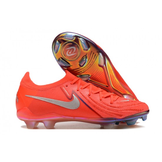 Nike Phantom Luna Elite FG Low Football Boots Red Silver For Men/Women