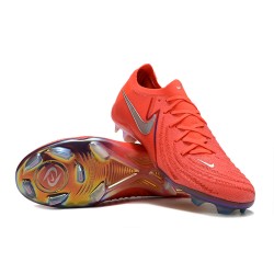 Nike Phantom Luna Elite FG Low Football Boots Red Silver For Men/Women