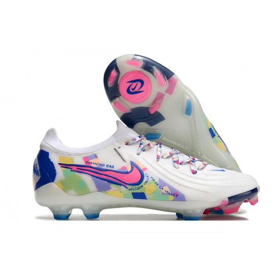 Nike Phantom Luna Elite FG Low Football Boots White Purple Blue For Men/Women