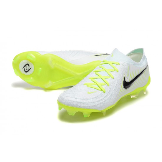 Nike Phantom Luna Elite FG Low White Black Green Football Boots For Men 