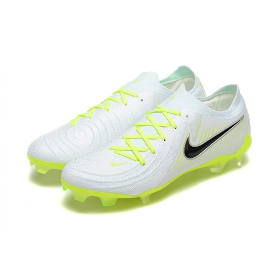 Nike Phantom Luna Elite FG Low White Black Green Football Boots For Men 