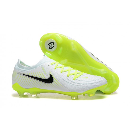 Nike Phantom Luna Elite FG Low White Black Green Football Boots For Men 