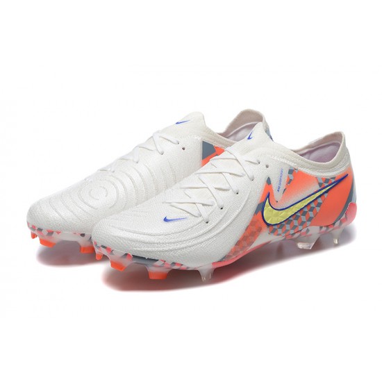 Nike Phantom Luna Elite FG Low White Orange Yellow Football Boots For Men 