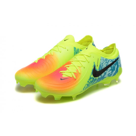 Nike Phantom Luna Elite FG Low Yellow Black Blue Football Boots For Men 