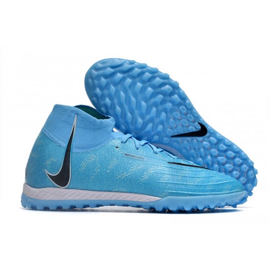 Nike Phantom Luna Elite TF High Top Blue Football Boots For Men/Women