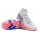 Nike Phantom Luna Elite TF High Top Football Boots White Blue Pink For Men/Women