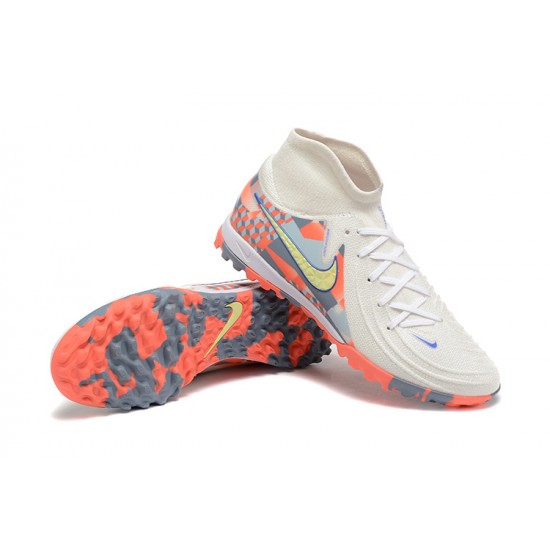 Nike Phantom Luna Elite TF High Top White Gold Orange Football Boots For Men