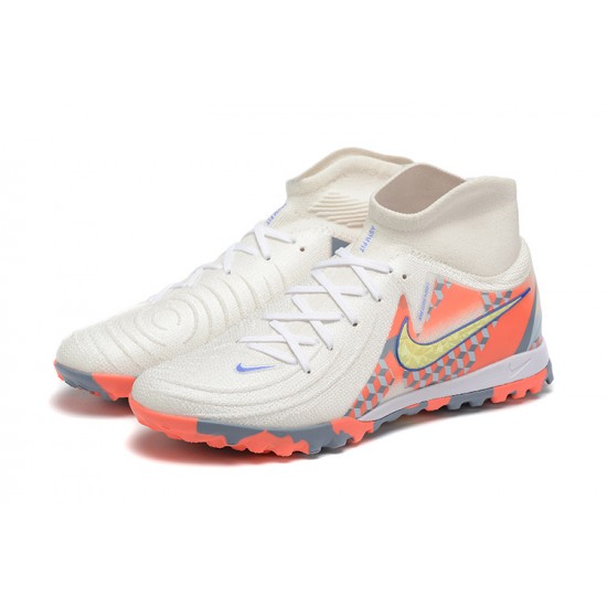 Nike Phantom Luna Elite TF High Top White Gold Orange Football Boots For Men 