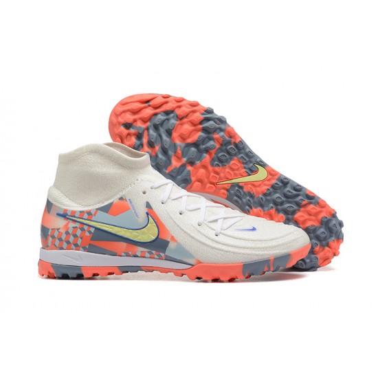 Nike Phantom Luna Elite TF High Top White Gold Orange Football Boots For Men