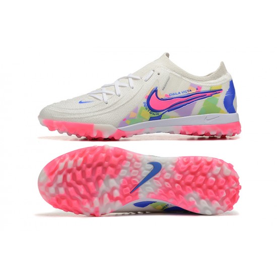 Nike Phantom Luna Elite TF Low Pink White Blue Football Boots For Men 