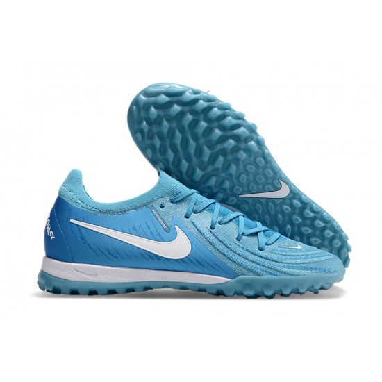 Nike Phantom Luna Elite TF Low Football Boots Ltblue White For Men/Women