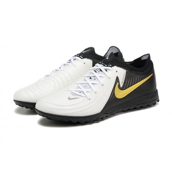 Nike Phantom Luna Elite TF Low White Black Gold Football Boots For Men 