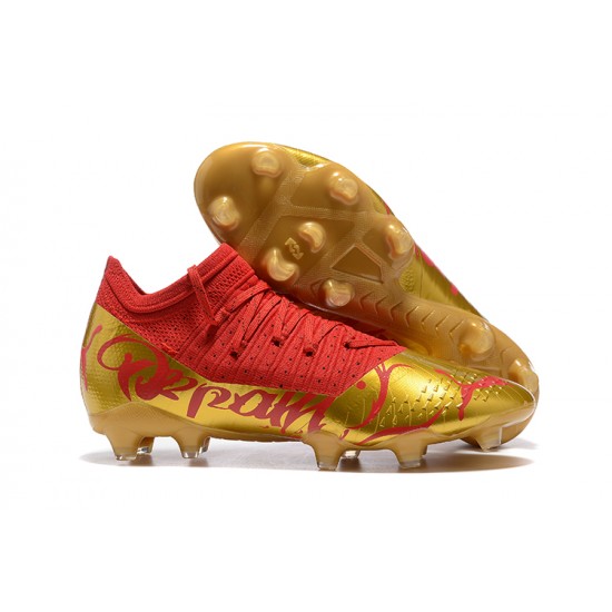 Puma Future Z 1.3 Teazer FG Red Gold Low Men Football Boots