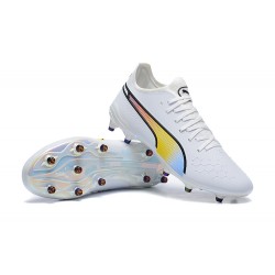 Puma King Ultimate Icon MG Low White Multi Men Football Boots