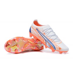 Puma Ultra Ultimate FG Low Blue White Orange Men Football Boots