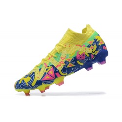 Puma Ultra Ultimate FG Yellow Blue Pink Low Men Football Boots