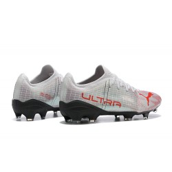 Puma ultra 1.4 FG Low White Black And Red Men Football Boots