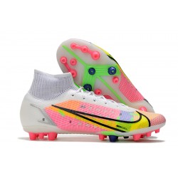 Nike Superfly 8 Elite AG Mid Pink Green Grey Football Boots