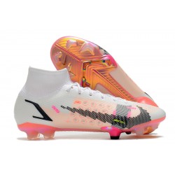 Nike Superfly 8 Elite FG Mid White Black Orange Football Boots